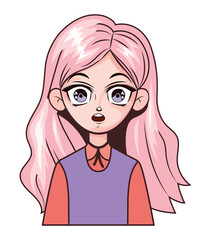 surprise anime girl illustration