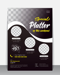 Restaurant food flyer, Brochure, Leaflet design template, A4 modern Vector Flyer and Mock up Template layout of poster, flyer, brochure and banner report