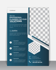 Professional Travel flyer, Brochure, Leaflet design template, A4 modern Vector Flyer and Mock up Template layout of poster, flyer, brochure and banner report