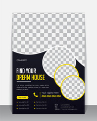 Creative Business and real estate home sale Flyer, Brochure, Leaflet design template, A4 modern Vector Flyer and Mock up Template layout of poster, flyer, brochure and banner report