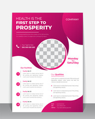 Creative Business and Medical health care Flyer, Brochure, Leaflet design template, A4 modern Vector Flyer and Mock up Template layout of poster, flyer, brochure and banner report