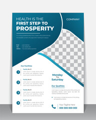 Creative Business and Medical health care Flyer, Brochure, Leaflet design template, A4 modern Vector Flyer and Mock up Template layout of poster, flyer, brochure and banner report