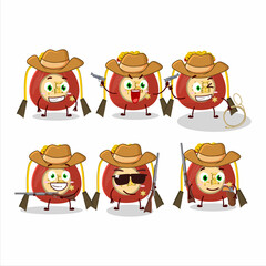 Cool cowboy red bag chinese cartoon character with a cute hat