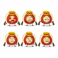 Red bag chinese cartoon character with nope expression