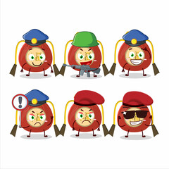 A dedicated Police officer of red bag chinese mascot design style