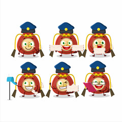 A picture of cheerful red bag chinese postman cartoon design concept