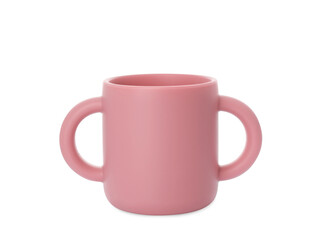 New plastic baby cup isolated on white
