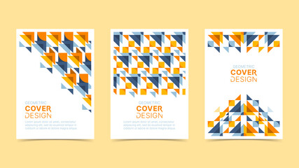 Modern futuristic abstract geometric covers set