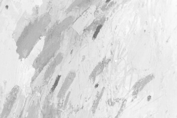 Gray grunge background. Monochrome banner template with real artistic texture. Abstract brushstroke texture. Grey rough hand-painted backdrop. Artwork fragment close up — Old-fashioned wallpaper.