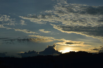 Mesmerizing view of the sunset with the clouds.
