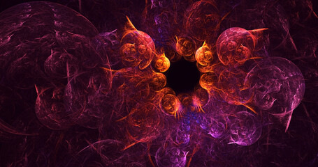 3D rendering abstract multicolor fractal light background