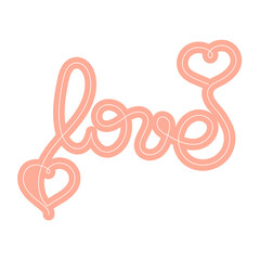 Love. Continuous drawing of a single line. Hand-drawn vector illustration