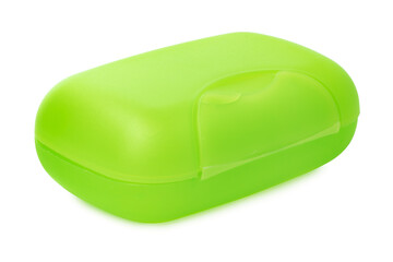 Plastic soap box isolated on white background