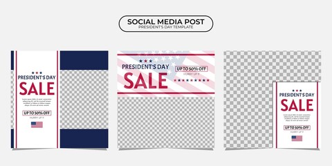 President Day social media post template design. It is suitable for poster, banner, greeting card, etc.