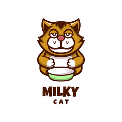 Illustration vector graphic of Milky Cat, good for logo design