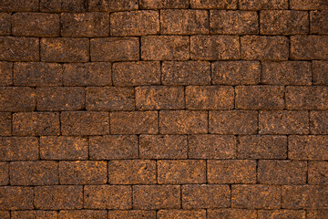 Red brown brick wall texture background.