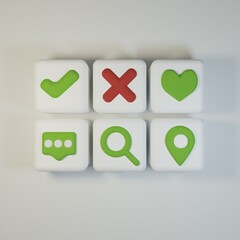 Icons, buttons, navigation, 3d, 3d rendering, 