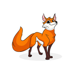 Cartoon Fox vector illustration with simple shadings
