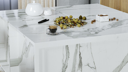 Kitchen Decoration Idea Stone Quartz Countertop Design and Slab
