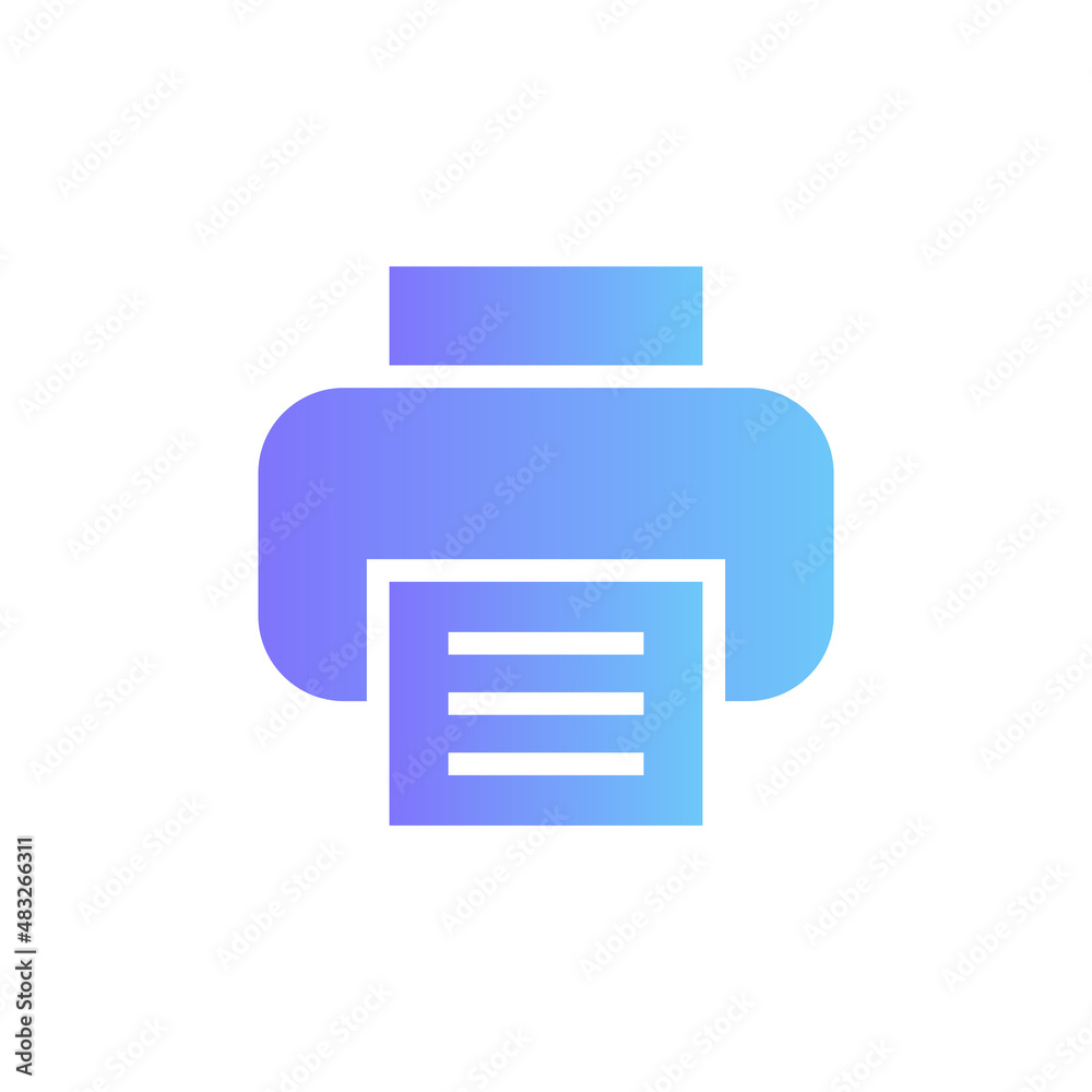 Poster Printer vector icon with gradient