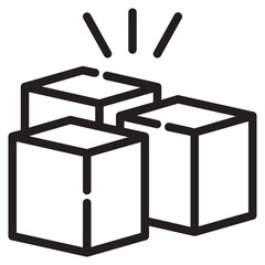 Vector open box outline icon, present and product 64x64 Pixel, white background