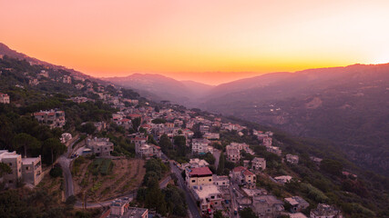 Drone Shot Lebanon Village
