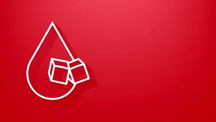 Shadow icon with red glucose blood for concept design. Cartoon red icon. Motion Graphic. Cartoon sugar.