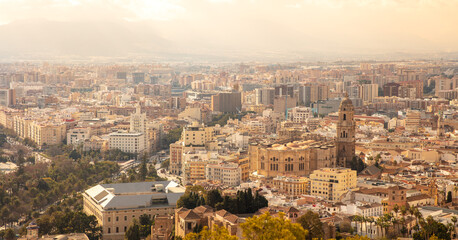 Fototapeta na wymiar city landscape of Malaga- Andalusia in Spain