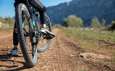 boy on mountain bike- close up