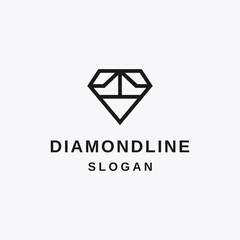 diamond line art geometry logo icon vector