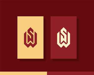 Fototapeta premium Letter S W logo design. creative minimal monochrome monogram symbol. Universal elegant vector emblem. Premium business logotype. Graphic alphabet symbol for corporate identity