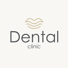 Dental clinic logo for brand and company - smile and waves.
