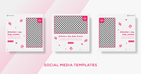 Valentine baby fashion social media banner post
  Premium Vector