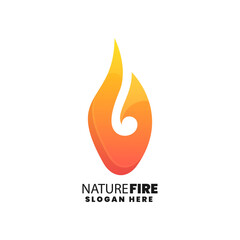 Vector Logo Illustration Nature Fire Gradient Colorful Style.
