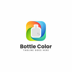 Fototapeta premium Vector Logo Illustration Bottle Gradient Colorful Style.