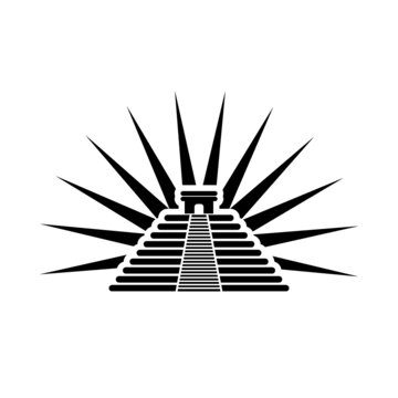 recommend clip art: Mexican pyramid flat icon isolated on white background