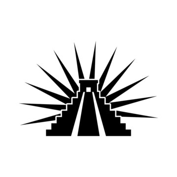 recommend clip art: Mexican pyramid flat icon isolated on white background