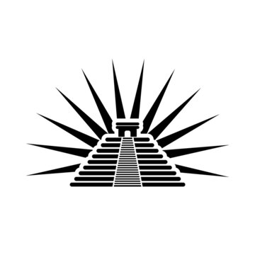 recommend clip art: Mexican pyramid flat icon isolated on white background