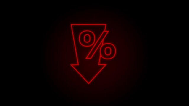 Percentage with arrow up and down. Banking, credit, interest rate. Motion Graphic