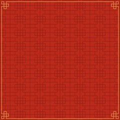 Chinese frame background. Red and gold color. Vector illustration EPS10 