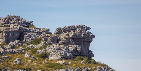 Fototapeta na wymiar some rocks on the Table Mountain in Cape Town