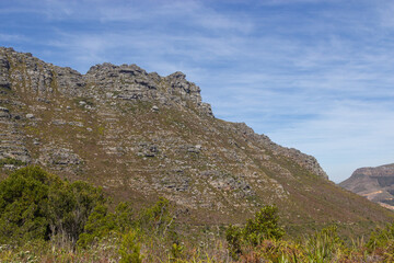 Landscape on the Table Mountain in Cape Town, Western Cape of South Africa