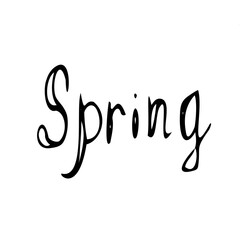 Lettering spring handwritten doodle illustration isolated on background