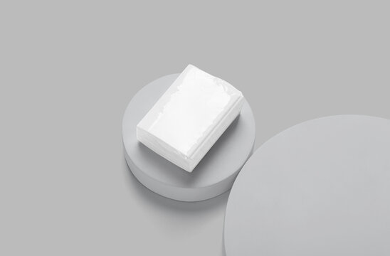 3d rendering mock up mini pocket tissue 