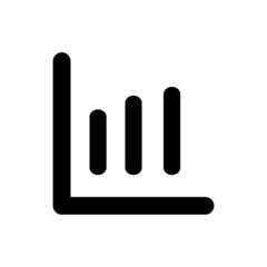 Bar graph silhouette icon. Vector.