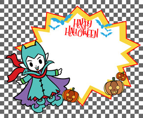 Selling banner in Halloween concept , Kids in Costume, Dracula Character style, cute cartoon vector for Festival   ,little devil in spiky hat, kids in Halloween costume, Children in vampire costumes