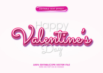 happy valentine day - 3d editable text effect