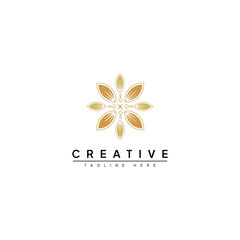 Fototapeta na wymiar decorative flower concept vector logo design