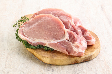 Raw pork loin for coocking