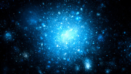 Fototapeta na wymiar Blue glowing global cluster background